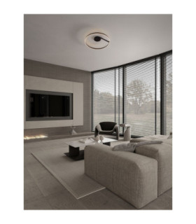 Bianco Integrated LED Semi Flush Ceiling Light Sandy Black Triac Dimmable LED 48W 3118lm 2700-3000-4000K CCT-2