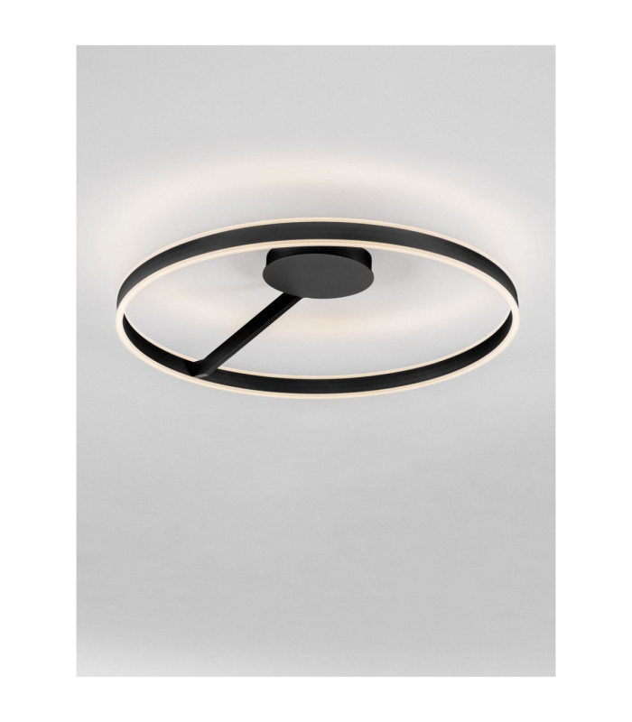 Bianco Integrated LED Semi Flush Ceiling Light Sandy Black Triac Dimmable LED 48W 3118lm 2700-3000-4000K CCT-4