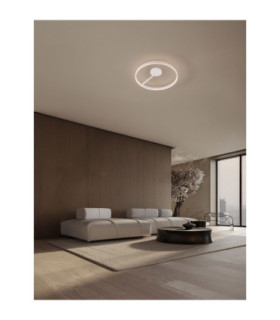 Bianco Integrated LED Semi Flush Ceiling Light Sandy White Triac Dimmable LED 48W 3118lm 2700-3000-4000K CCT-2