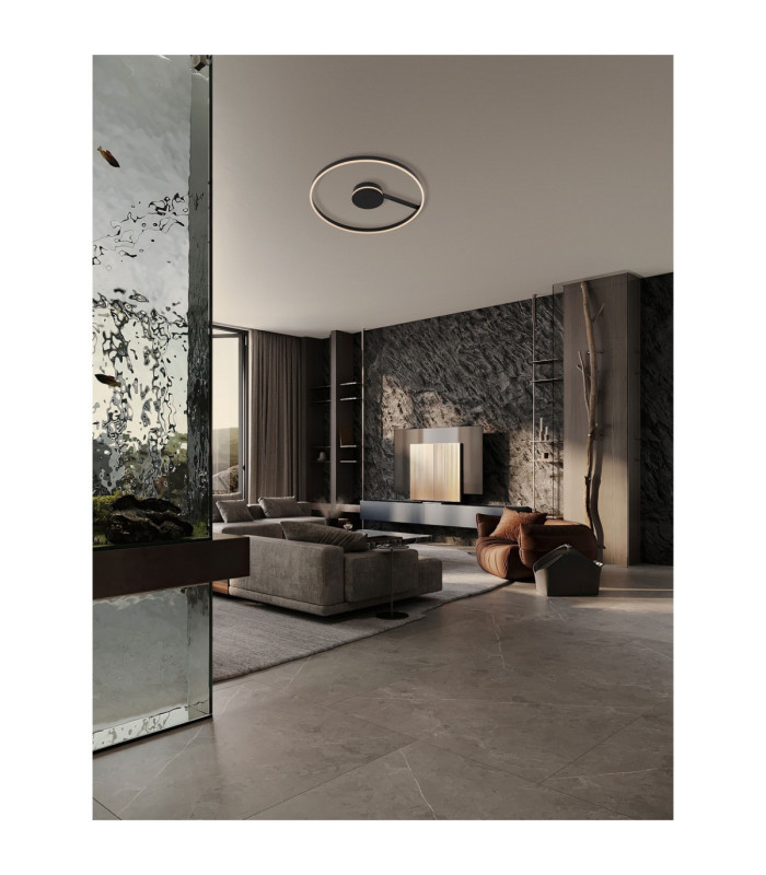 Siena Integrated LED Semi Flush Ceiling Light Sandy Black Triac Dimmable LED 57W 3023lm 2700-3000-4000K CCT-2