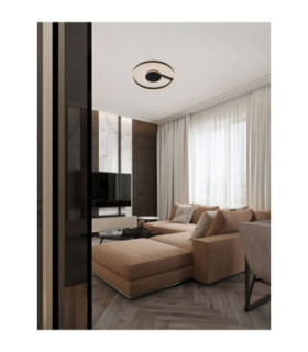 Siena Integrated LED Semi Flush Ceiling Light Sandy Black Triac Dimmable LED 48W 2465lm 2700-3000-4000K CCT-2