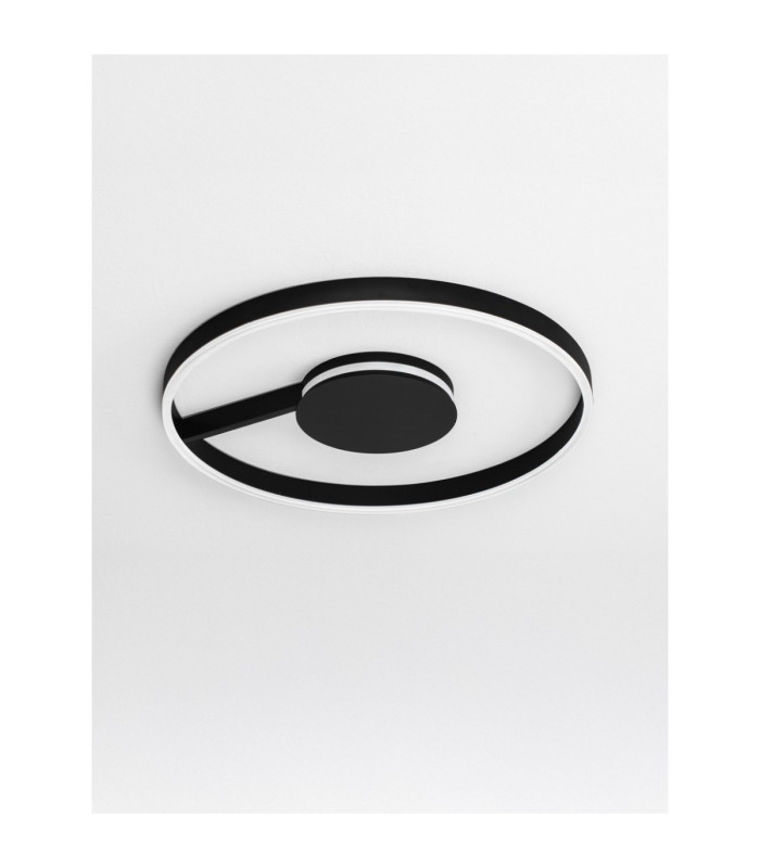 Siena Integrated LED Semi Flush Ceiling Light Sandy Black Triac Dimmable LED 48W 2465lm 2700-3000-4000K CCT-3