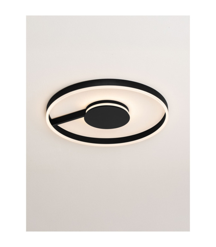 Siena Integrated LED Semi Flush Ceiling Light Sandy Black Triac Dimmable LED 48W 2465lm 2700-3000-4000K CCT-4