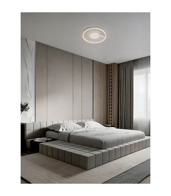 Siena Integrated LED Semi Flush Ceiling Light Sandy White Triac Dimmable LED 48W 2465lm 2700-3000-4000K CCT-2