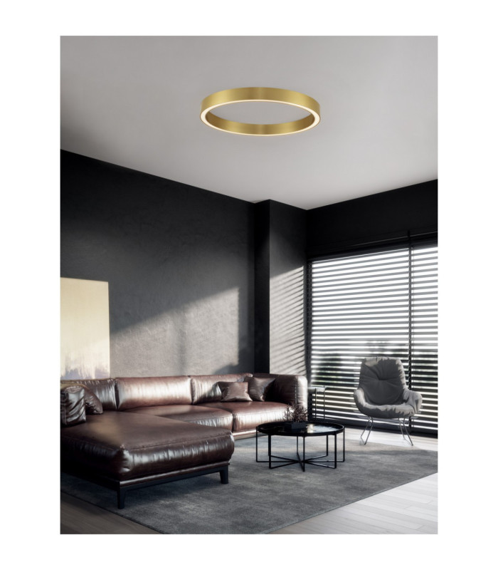 Sting Integrated LED Semi Flush Ceiling Light Brass Gold Triac Dimmable LED 50W 2968lm 3000K-2