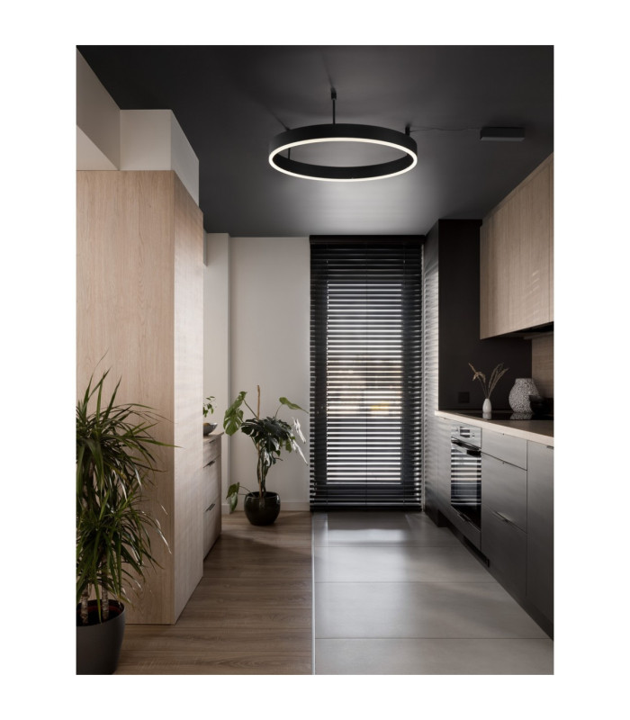 Motif Integrated LED Semi Flush Ceiling Light Sandy Black Triac Dimmable LED 46W 3700lm 3000K-2