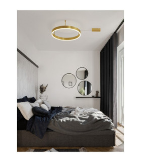 Motif Integrated LED Semi Flush Ceiling Light Brass Gold Triac Dimmable LED 46W 3700lm 3000K-2