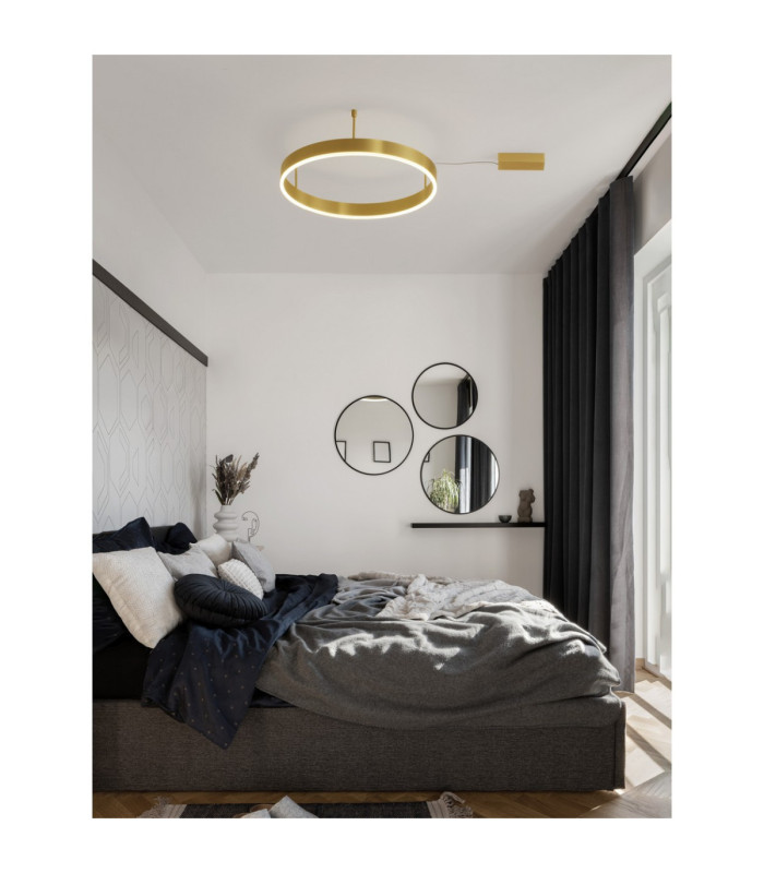 Motif Integrated LED Semi Flush Ceiling Light Brass Gold Triac Dimmable LED 46W 3700lm 3000K-2