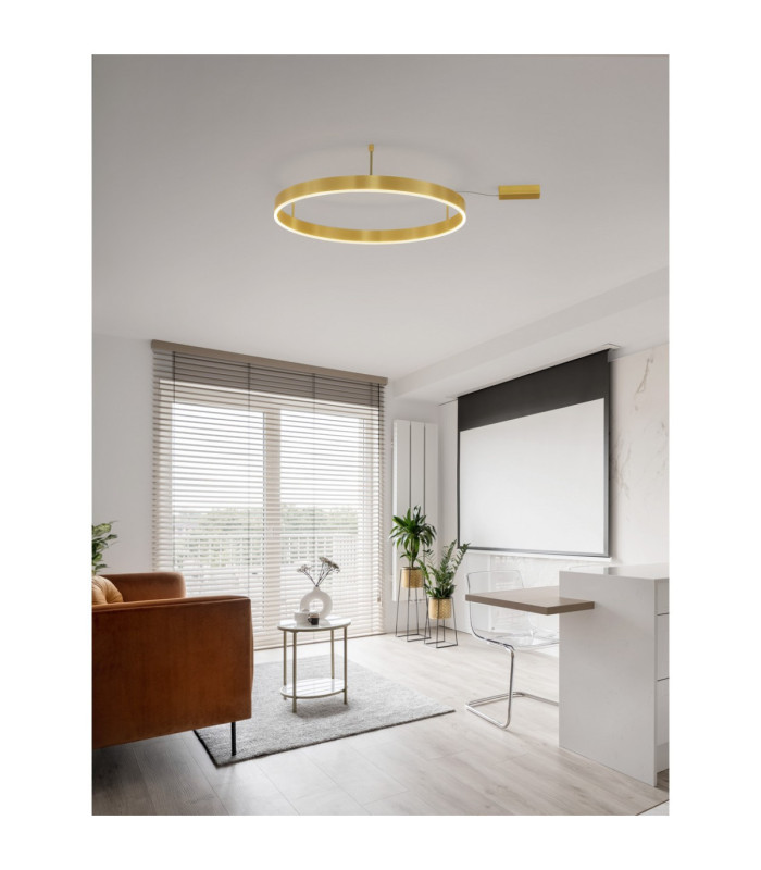 Motif Integrated LED Semi Flush Ceiling Light Brass Gold Triac Dimmable LED 50W 4166lm 3000K-2