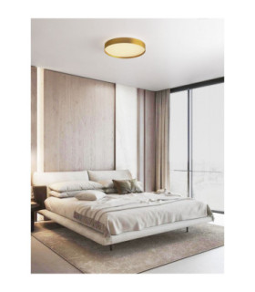 Roi Flush Ceiling Light Brushed Gold Triac Dimmable LED 37W 3555lm 2700-3000K CCT-2