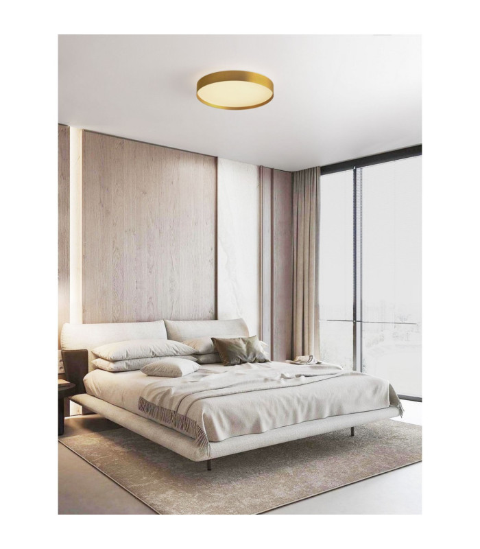 Roi Flush Ceiling Light Brushed Gold Triac Dimmable LED 37W 3555lm 2700-3000K CCT-2