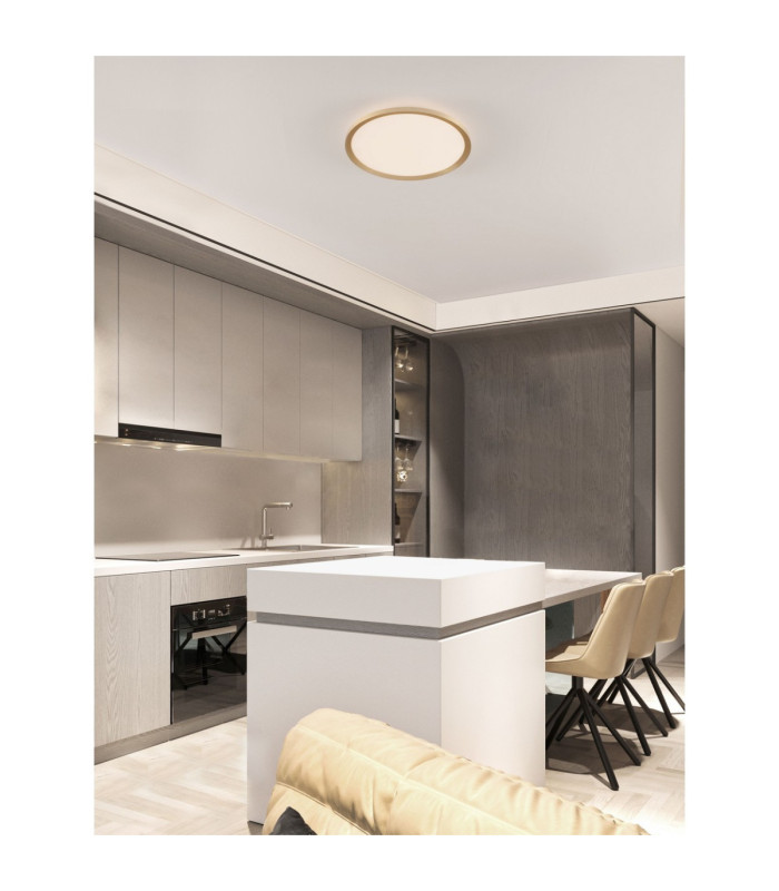 Aoton Integrated LED Semi Flush Ceiling Light Brushed Gold Triac Dimmable LED 35W 3279lm 2700-3000K CCT-2