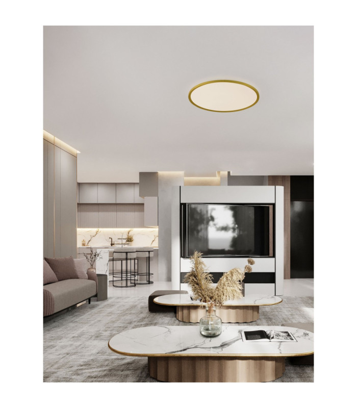 Aoton Integrated LED Semi Flush Ceiling Light Brushed Gold Triac Dimmable LED 55W 4661lm 2700-3000K CCT-2