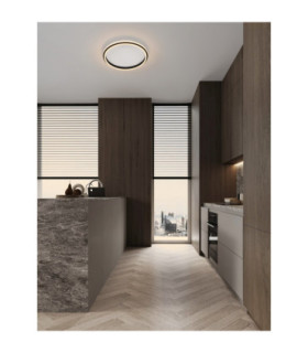 Willow Integrated LED Semi Flush Ceiling Light Sandy Black LED 38W 2660lm 3000K-2