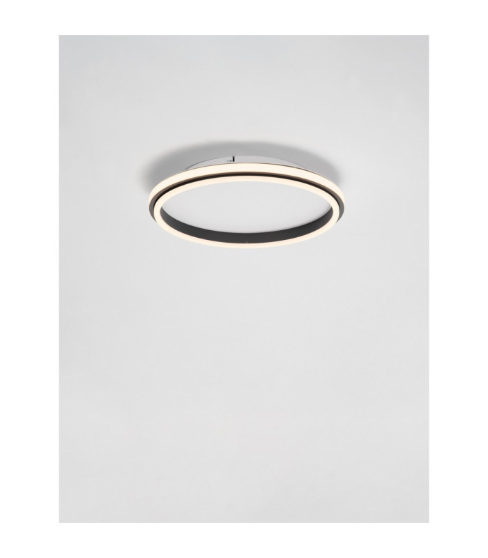 Willow Integrated LED Semi Flush Ceiling Light Sandy Black LED 38W 2660lm 3000K-4