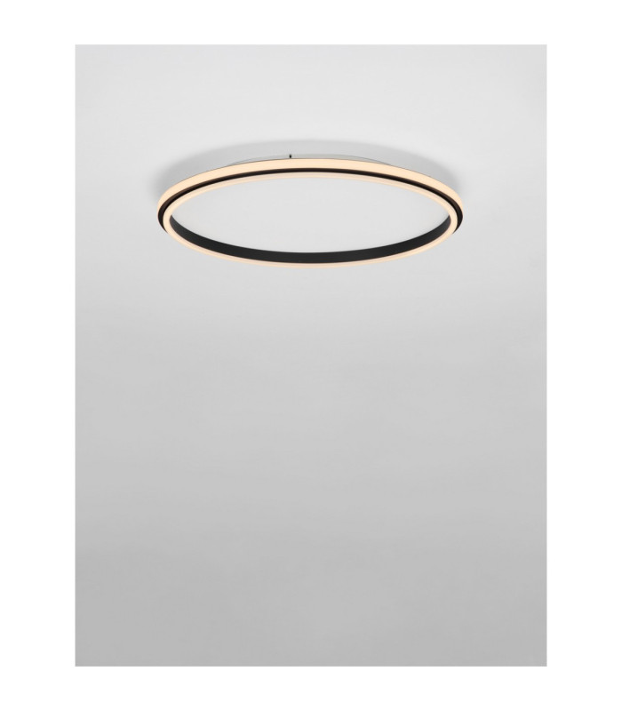 Willow Integrated LED Semi Flush Ceiling Light Sandy Black LED 52W 3120lm 3000K-4