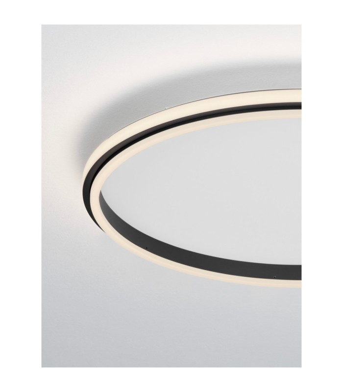 Willow Integrated LED Semi Flush Ceiling Light Sandy Black LED 52W 3120lm 3000K-5