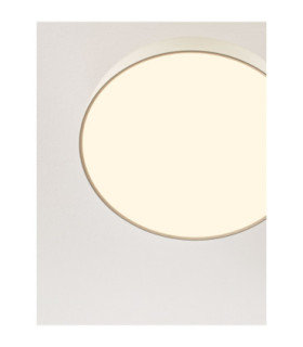 Noelia Bowl Semi Flush Ceiling Light Cream Triac Dimmable LED 36W 1837lm 2700K-2