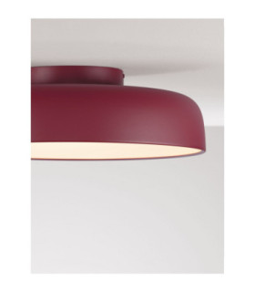 Noelia Bowl Semi Flush Ceiling Light Bordeaux Triac Dimmable LED 36W 1837lm 2700K-2