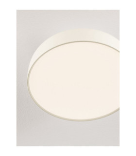 Noelia Bowl Semi Flush Ceiling Light Cream Triac Dimmable LED 27W 1224lm 2700K-2