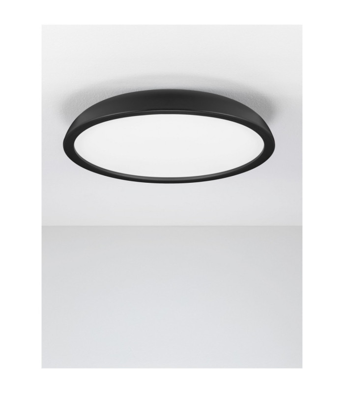 Felicia Flush Ceiling Light Sandy Black Triac Dimmable LED 44W 3051lm 3000K-3