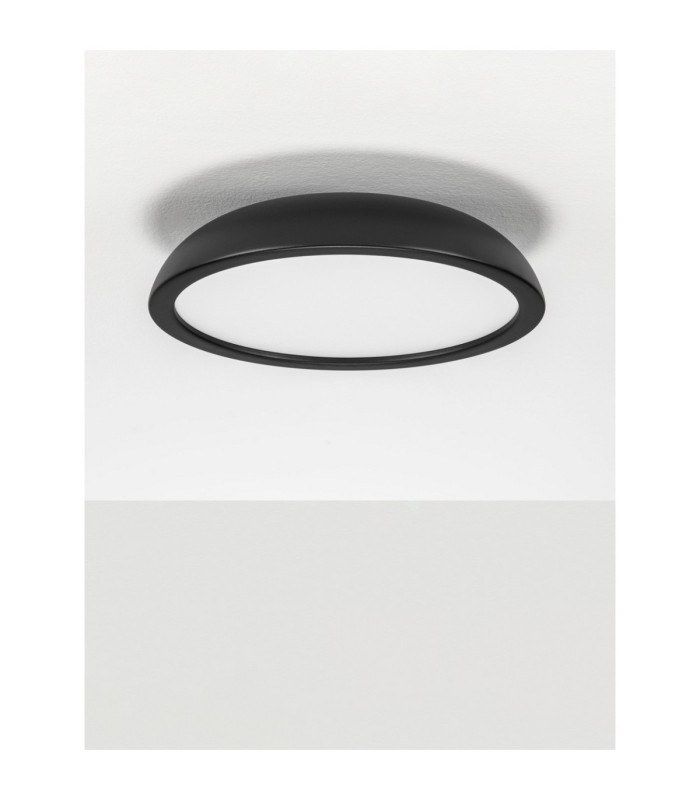 Felicia Flush Ceiling Light Sandy Black Triac Dimmable LED 25W 1765lm 3000K-3