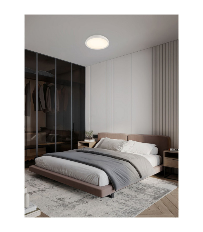 Felicia Flush Ceiling Light Sandy White Triac Dimmable LED 25W 1765lm 3000K-2