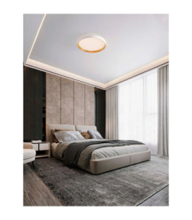 Vomos Flush Ceiling Light Sand White Wood Triac Dimmable LED 36W 3157lm 2700-3000-4000K CCT-2