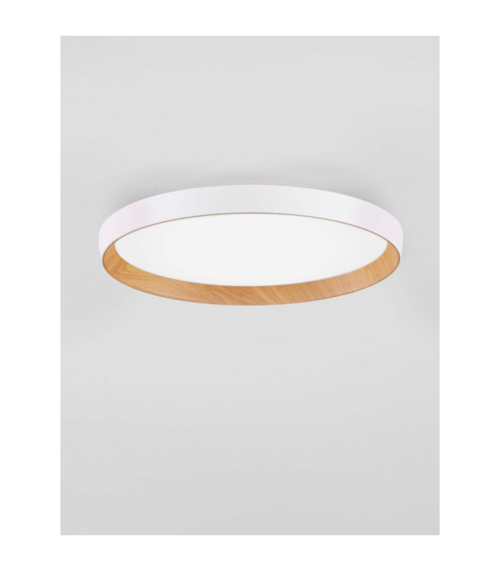 Vomos Flush Ceiling Light Sand White Wood Triac Dimmable LED 36W 3157lm 2700-3000-4000K CCT-3