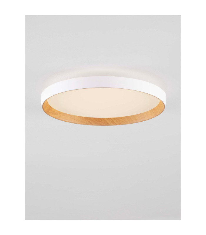 Vomos Flush Ceiling Light Sand White Wood Triac Dimmable LED 36W 3157lm 2700-3000-4000K CCT-4
