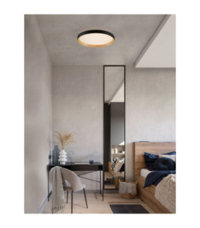 Vomos Flush Ceiling Light Sandy Black Wood Triac Dimmable LED 36W 3157lm 2700-3000-4000K CCT-2