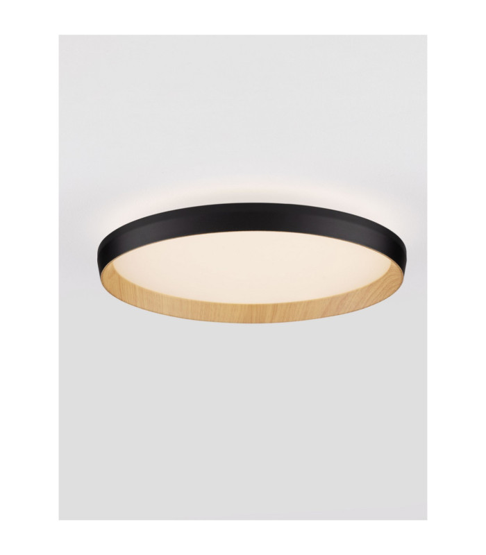 Vomos Flush Ceiling Light Sandy Black Wood Triac Dimmable LED 36W 3157lm 2700-3000-4000K CCT-4