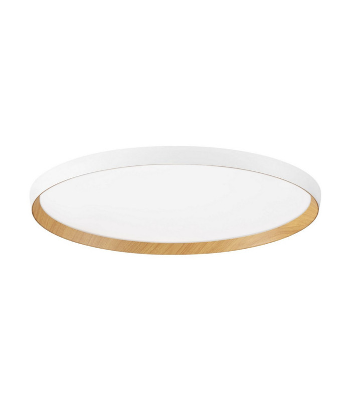 Vomos Flush Ceiling Light Sandy White Wood Triac Dimmable LED 55W 4760lm 2700-3000-4000K CCT-1