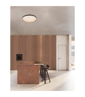 Vomos Flush Ceiling Light Sandy Black Wood Triac Dimmable LED 55W 4760lm 2700-3000-4000K CCT-2