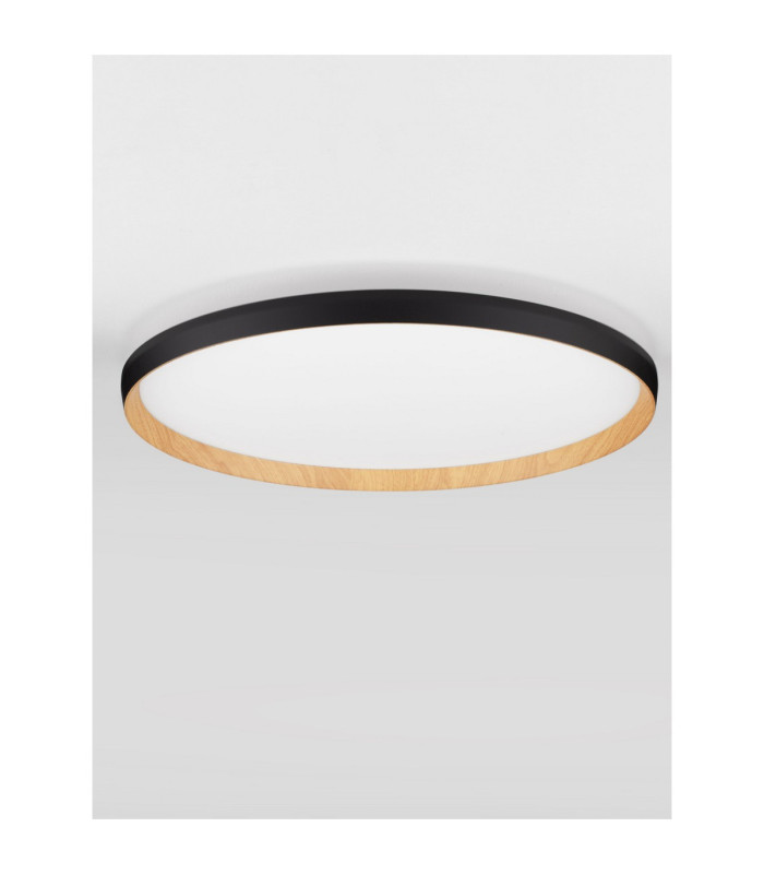 Vomos Flush Ceiling Light Sandy Black Wood Triac Dimmable LED 55W 4760lm 2700-3000-4000K CCT-3