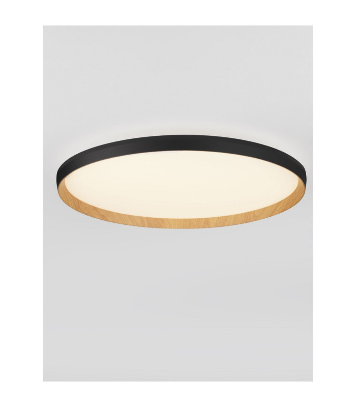 Vomos Flush Ceiling Light Sandy Black Wood Triac Dimmable LED 55W 4760lm 2700-3000-4000K CCT-4