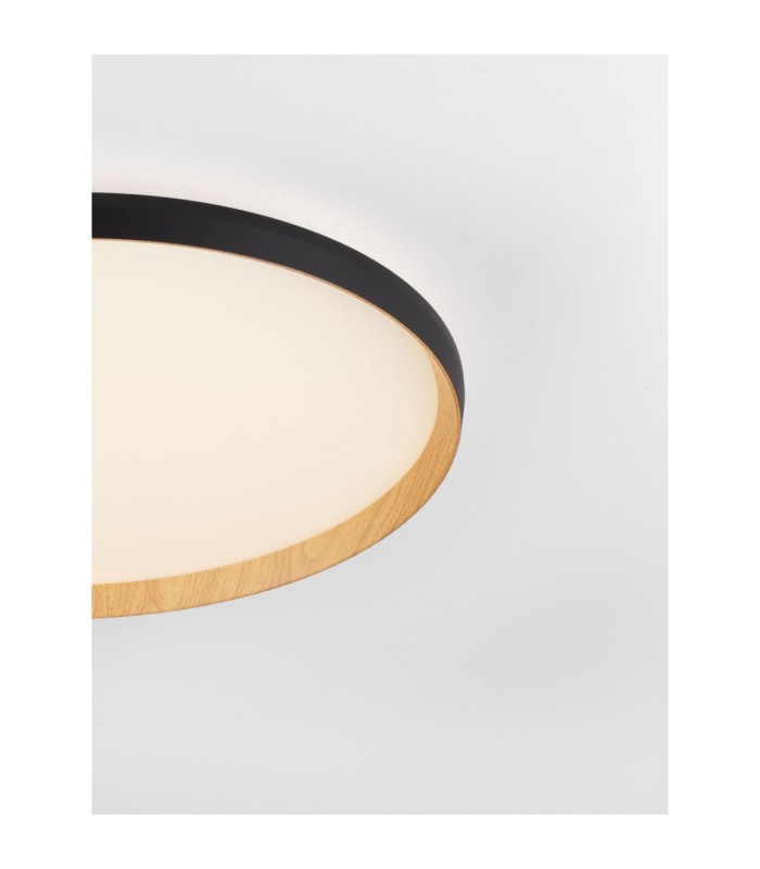 Vomos Flush Ceiling Light Sandy Black Wood Triac Dimmable LED 55W 4760lm 2700-3000-4000K CCT-5