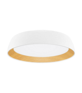 Sigi Flush Ceiling Light Sandy White Wood Triac Dimmable LED 40W 3081lm 3000K-1