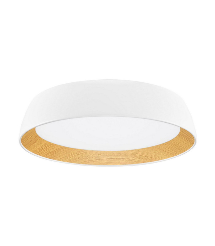 Sigi Flush Ceiling Light Sandy White Wood Triac Dimmable LED 40W 3081lm 3000K-1