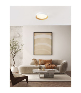 Sigi Flush Ceiling Light Sandy White Wood Triac Dimmable LED 40W 3081lm 3000K-2