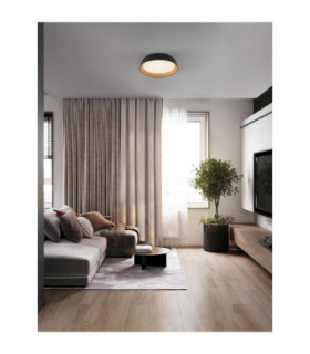 Sigi Flush Ceiling Light Sandy Black Wood Triac Dimmable LED 40W 3081lm 3000K-2