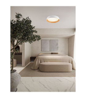 Sigi Flush Ceiling Light Sandy White Wood Triac Dimmable LED 50W 4201lm 3000K-2