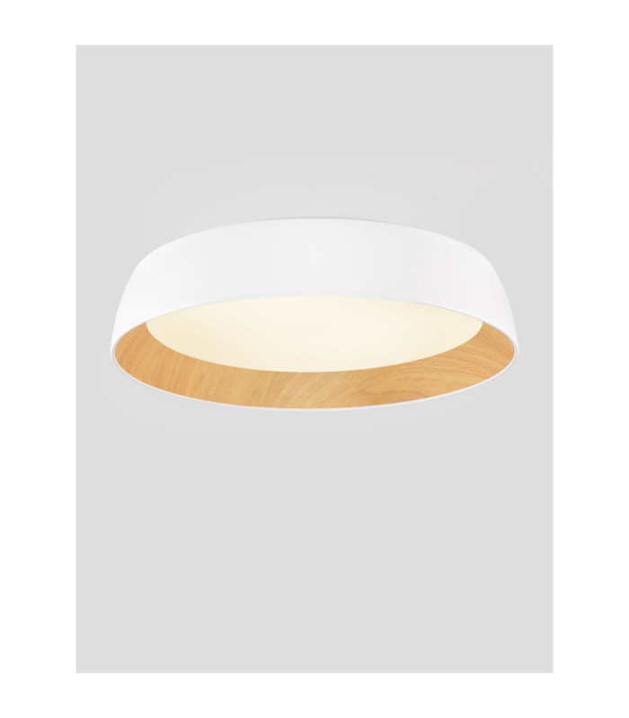Sigi Flush Ceiling Light Sandy White Wood Triac Dimmable LED 50W 4201lm 3000K-4