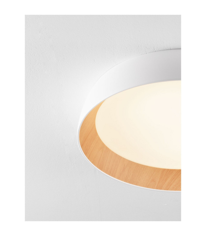Sigi Flush Ceiling Light Sandy White Wood Triac Dimmable LED 50W 4201lm 3000K-5