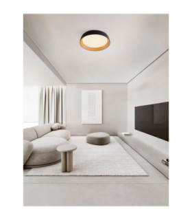Sigi Flush Ceiling Light Sandy Black Wood Triac Dimmable LED 50W 4201lm 3000K-2