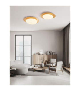 Nimbus Decorative Flush Ceiling Light Wood Finishing Triac Dimmable LED 29W 2383lm 3000K-2