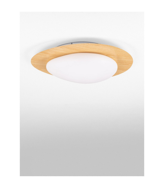Nimbus Decorative Flush Ceiling Light Wood Finishing Triac Dimmable LED 21W 1572lm 3000K-3