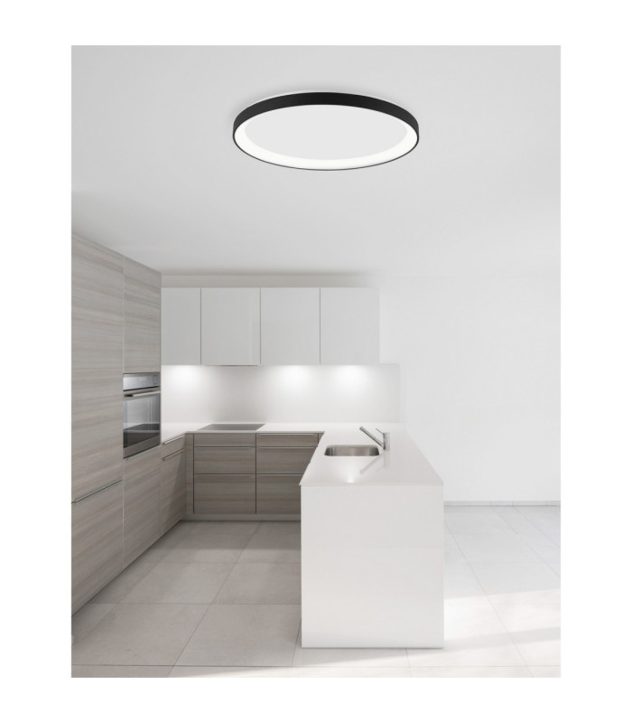 Pertino Integrated LED Semi Flush Ceiling Light Sandy Black Triac Dimmable LED 30W 1785lm 2700K-2