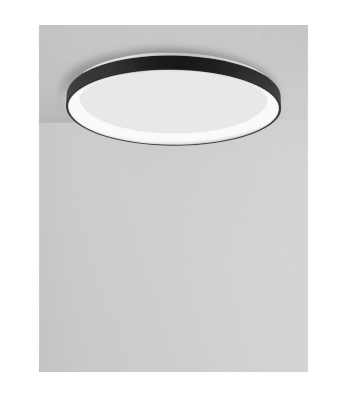 Pertino Integrated LED Semi Flush Ceiling Light Sandy Black Triac Dimmable LED 50W 3134lm 2700K-3