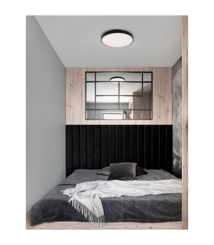 Olaf Integrated LED Semi Flush Ceiling Light Sandy Black Triac Dimmable LED 60W 4800lm 3000K-2